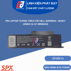 Pin Dell GK5KY 43Wh 11.1V 3800mAh dùng cho Dell Inspiron 11/13/15