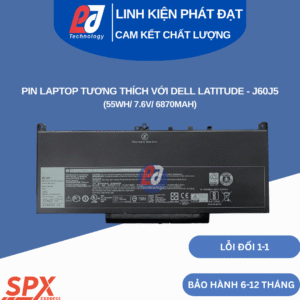 Pin Dell J60J5 55Wh 7.6V 6870mAh dùng cho Dell Latitude E7270 E7470