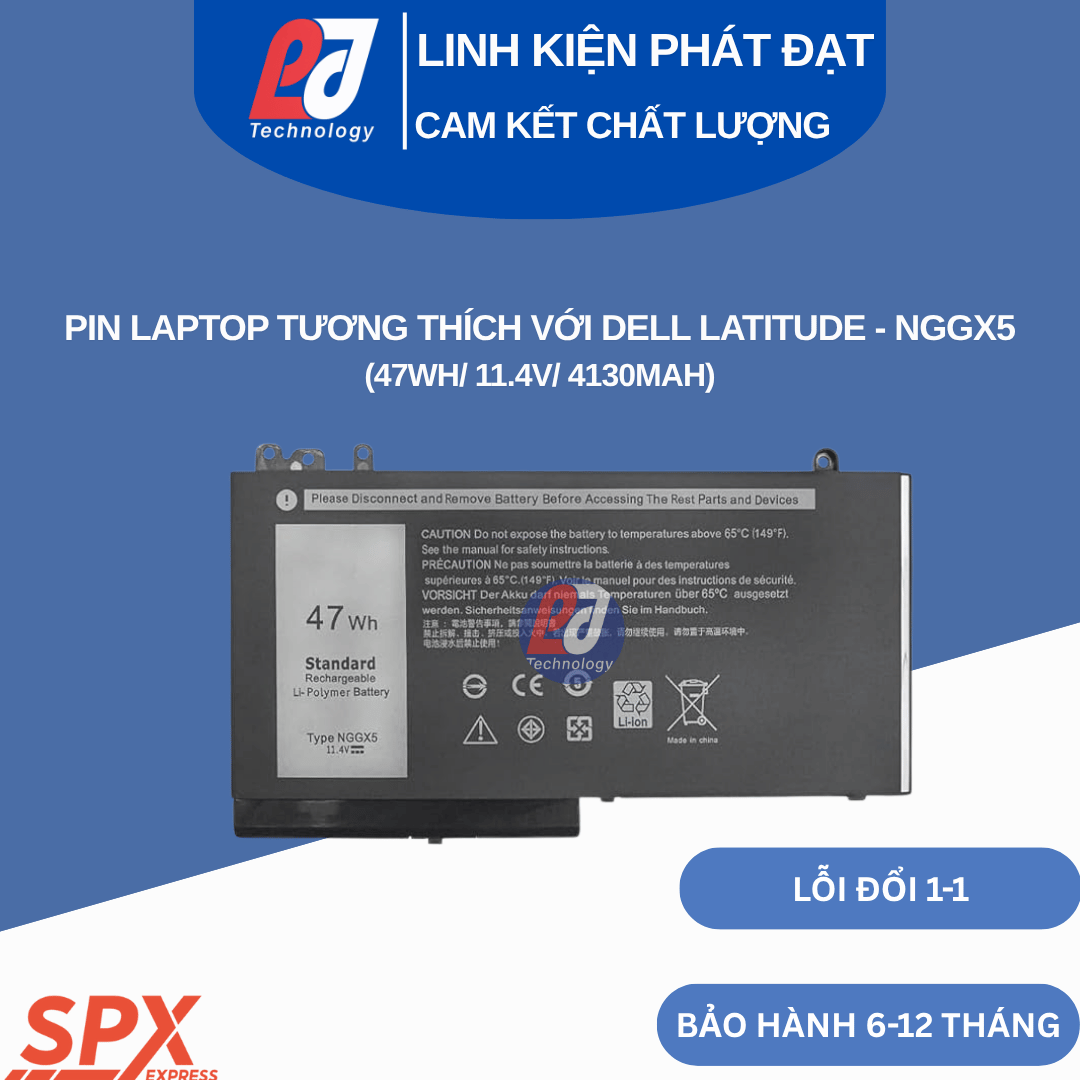Pin Dell NGGX5 47Wh 11.4V 4130mAh dùng cho Latitude E5270 E5470 E5570