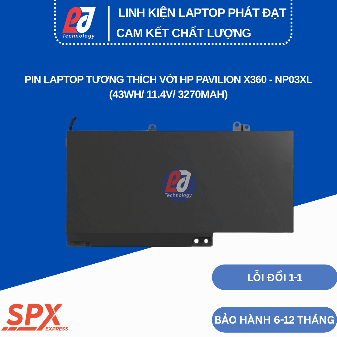 Pin NP03XL – Pin Laptop HP Pavilion X360 và Envy 15 (43Wh/11.4V/3270mAh)