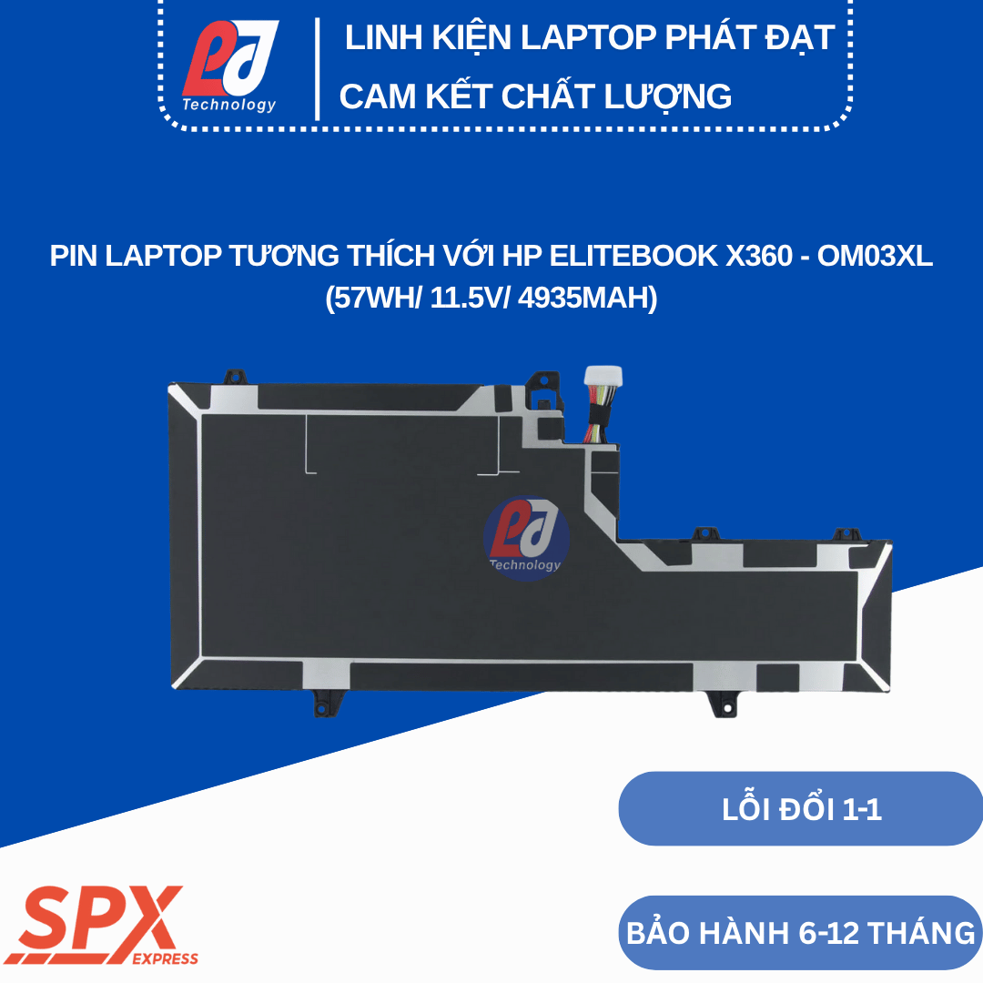 Pin OM03XL – Pin Laptop HP EliteBook X360 1030 G2 (57Wh/11.5V/4935mAh)