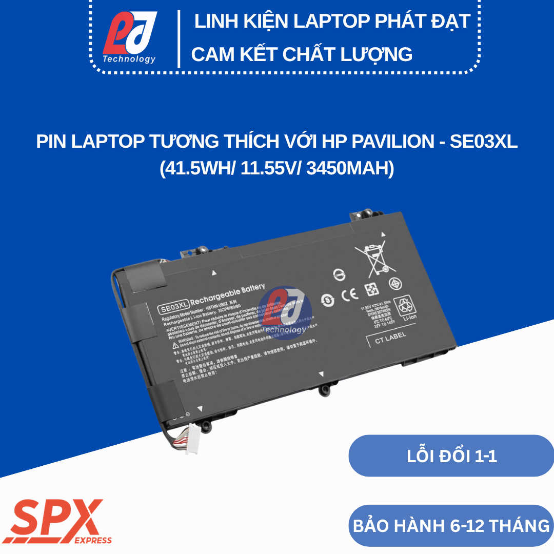 Pin SE03XL – Pin Laptop HP Pavilion 14 Series (41.5Wh/11.55V/3450mAh)