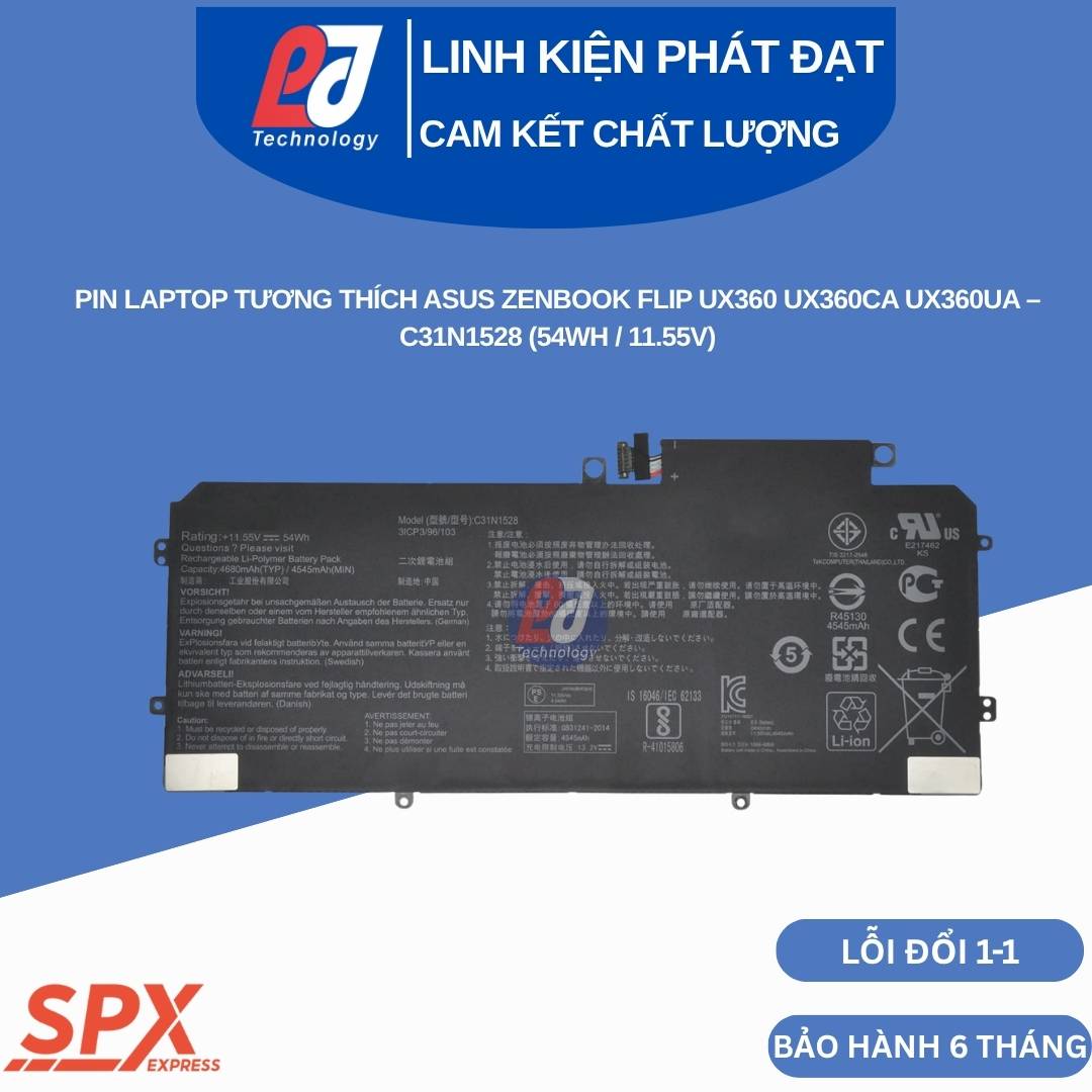 Pin Asus C31N1528 11.55V 54Wh cho ZenBook Flip UX360 UX360CA