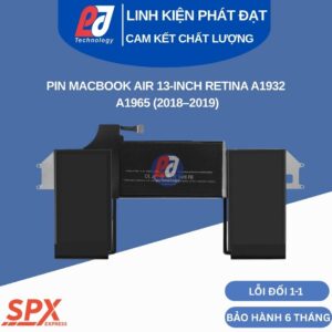 Pin MacBook Air 13 inch Retina A1932 mã A1965 dung lượng 4379mAh điện áp 11.4V
