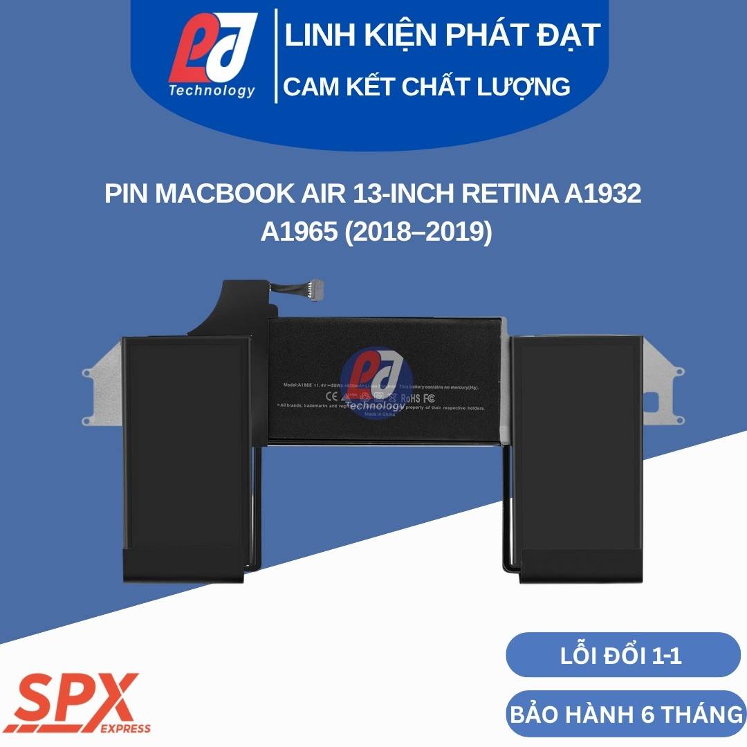 Pin MacBook Air 13 inch Retina A1932 mã A1965 dung lượng 4379mAh điện áp 11.4V