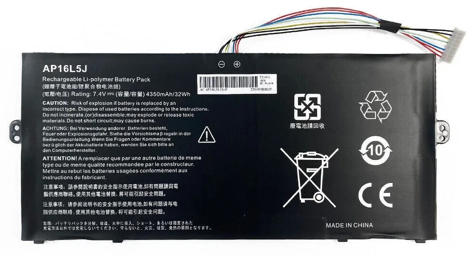 Pin Acer AP16L5J cho laptop Acer Swift 5 SF514-52T Spin 1 SP111-32N TravelMate X5 chuẩn dung lượng 36Wh