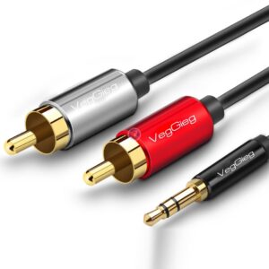 Cáp Audio 3.5mm ra 2 đầu bông sen RCA dài 1,5m chính hãng Veggieg V-A402