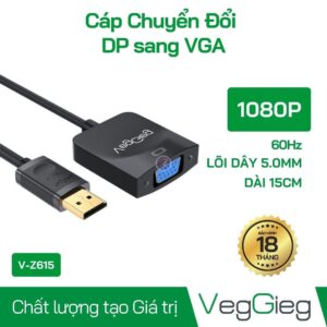DP to VGA Converter Black V-Z615