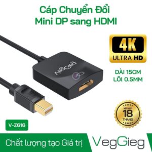 MiniDP to HDMI 4K Converter Black V-Z616