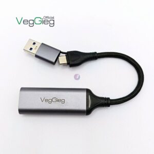 USB/Type-C 2 In 1 Video Capture Card Gray V-Z632