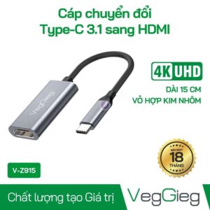 Type C 3.1 to HDTV HUB Grey V-Z915