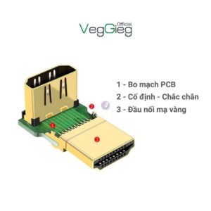 Đầu nối HDMI vuông góc 90 Độ AF TO AM Veggieg V-S104