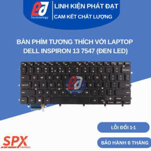 Bàn phím Dell Inspiron 13 7547 đen led, phím chuẩn, tương thích nhiều model Inspiron và XPS.