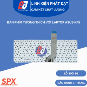 Bàn phím ASUS K45 đen, bố cục tiêu chuẩn, dễ lắp đặt, tương thích nhiều dòng máy.