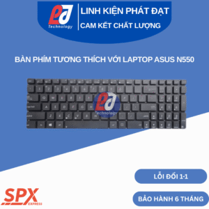 Bàn phím ASUS N550 tương thích laptop dòng N56, màu đen, layout đầy đủ, cáp ruy băng