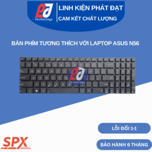 Bàn phím ASUS N56 tương thích laptop dòng N56, màu đen, layout đầy đủ, cáp ruy băng