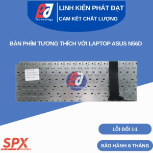 Bàn phím ASUS N56D tương thích laptop dòng N56, màu đen, layout đầy đủ, cáp ruy băng