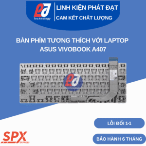 Bàn phím ASUS Vivobook A407 màu đen, phím chuẩn, cáp ruy băng, tương thích các model X407, A407.