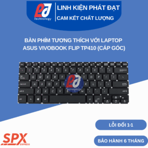 Bàn phím ASUS Vivobook Flip TP410 màu đen, tương thích nhiều model, kết nối ruy băng, thiết kế mỏng nhẹ.