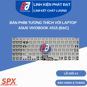 Bàn phím ASUS VivoBook X515 màu đen, layout đầy đủ, cáp ruy băng, tương thích dòng VivoBook X515