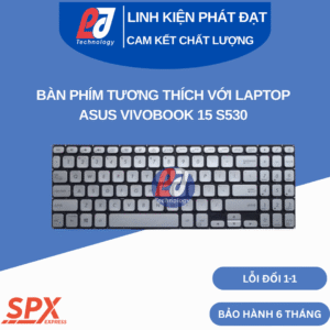 Bàn phím ASUS Vivobook 15 S530 tương thích laptop dòng Vivobook 15 S530, màu đen, cáp ruy băng
