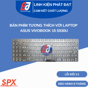 Bàn phím ASUS Vivobook 15 S530U tương thích laptop dòng Vivobook 15 S530U, màu đen, cáp ruy băng