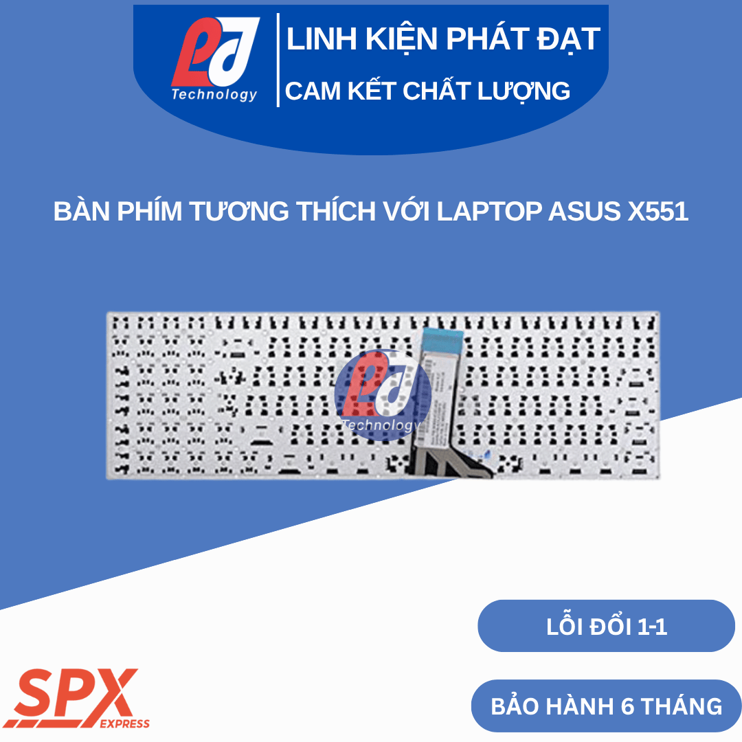 Bàn phím ASUS X551 tương thích laptop dòng X551, màu đen, cáp ruy băng