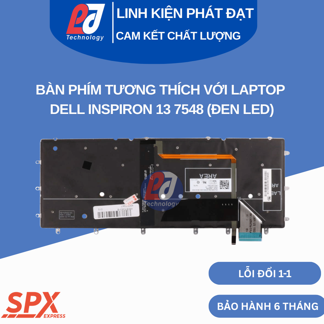 Bàn phím Dell Inspiron 13 7548 đen led, phím chuẩn, tương thích nhiều model Inspiron và XPS.