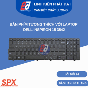 Bàn phím Dell Inspiron 15 3542 đen, phím chuẩn, tương thích Inspiron 15-3000 series.
