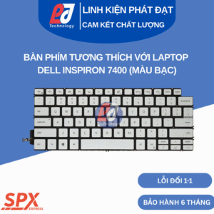 Bàn phím Dell Inspiron 7400 màu bạc, phím chuẩn, tương thích Vostro, Inspiron, Latitude.