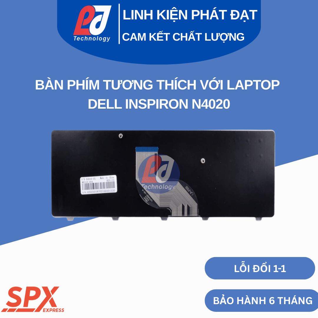 Bàn phím Dell Inspiron N4020 màu đen, phím chuẩn, dùng cho nhiều dòng Inspiron series.