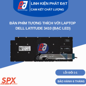 Bàn phím Dell Latitude 3410 bạc led, phím chuẩn, tương thích nhiều model Vostro và Latitude.