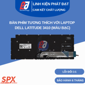 Bàn phím Dell Latitude 3410 màu bạc, phím chuẩn, tương thích Vostro, Inspiron, Latitude.