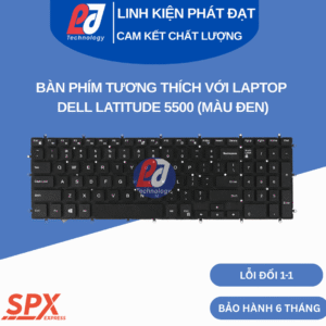 Bàn phím Dell Latitude 5500 màu đen, phím chuẩn, tương thích nhiều model Latitude và Precision.
