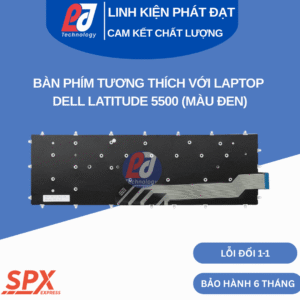 Bàn phím Dell Latitude 5500 màu đen, phím chuẩn, tương thích nhiều model Latitude và Precision.