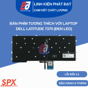 Bàn phím Dell Latitude 7370 đen led, layout chuẩn, tương thích dòng máy Latitude 7370.