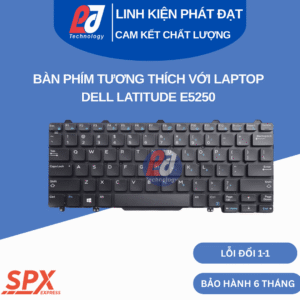 Bàn phím Dell Latitude E5250 màu đen, layout chuẩn, tương thích với E5250 và E7250.