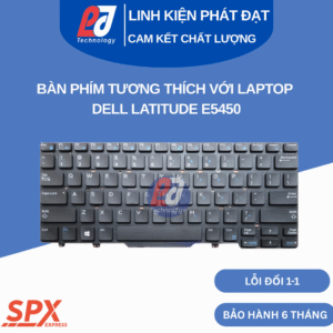 Bàn phím Dell Latitude E5450 màu đen, layout chuẩn, dùng cho nhiều dòng Latitude.