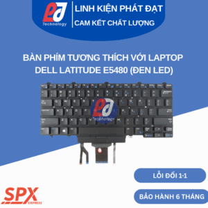 Bàn phím Dell Latitude E5480 đen led, phím chuẩn, tương thích nhiều dòng Latitude.