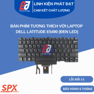 Bàn phím Dell Latitude E5490 đen led, phím chuẩn, tương thích nhiều dòng Latitude.
