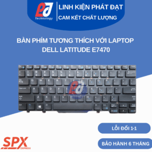Bàn phím Dell Latitude E7470 màu đen, layout chuẩn, dùng cho nhiều dòng Latitude.