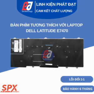 Bàn phím Dell Latitude E7470 màu đen, layout chuẩn, dùng cho nhiều dòng Latitude.