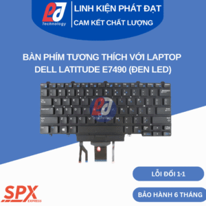 Bàn phím Dell Latitude E7490 đen led, phím chuẩn, tương thích nhiều dòng Latitude.