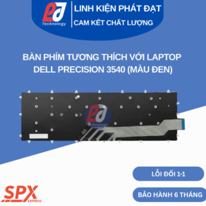 Bàn phím Dell Precision 3540 màu đen, phím chuẩn, tương thích nhiều model Latitude và Precision.