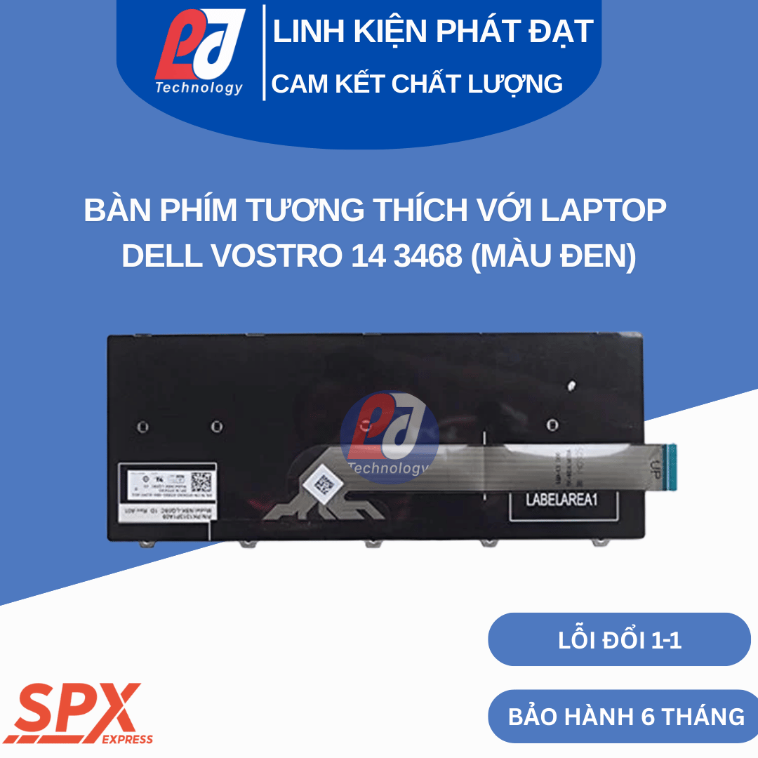 Bàn phím Dell Vostro 14 3468 màu đen, tương thích Inspiron, Vostro và Latitude series.