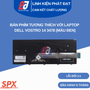 Bàn phím Dell Vostro 14 3478 màu đen, tương thích Inspiron, Vostro và Latitude series.