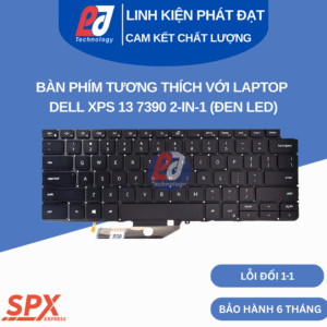 Bàn phím Dell XPS 13 7390 2-in-1 đen led, layout chuẩn, tương thích XPS 9310 2-in-1.