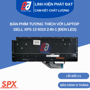 Bàn phím Dell XPS 13 9310 2-in-1 đen led, layout chuẩn, tương thích XPS 9310 2-in-1.