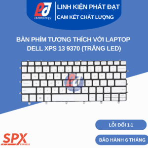 Bàn phím Dell XPS 13 9370 màu trắng, layout chuẩn, có đèn LED, tương thích XPS13 9370/9380/9305/7390.