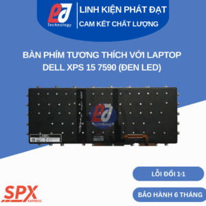 Bàn phím Dell XPS 15 7590 màu đen, layout chuẩn, tương thích với Dell XPS 15 7590 và 9575.
